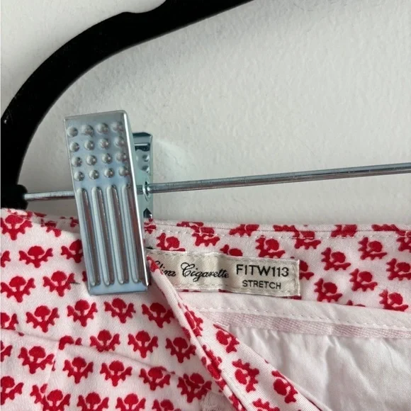 MAXMARA | Red And White Printed Slim Pants - Picture 3 of 4